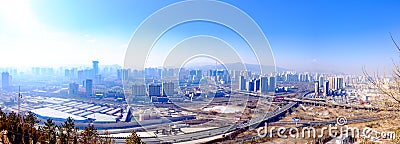 Overlooking the Plateau Pearl - Qinghai, Xining Stock Photo